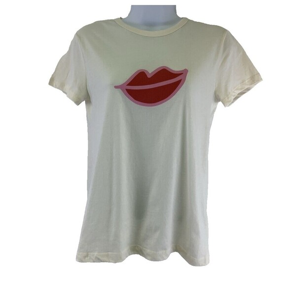 BOGO Marine Layer Graphic Tee Short Sleeves Red Pink Lips Crew Neck Womens XS - Picture 1 of 10